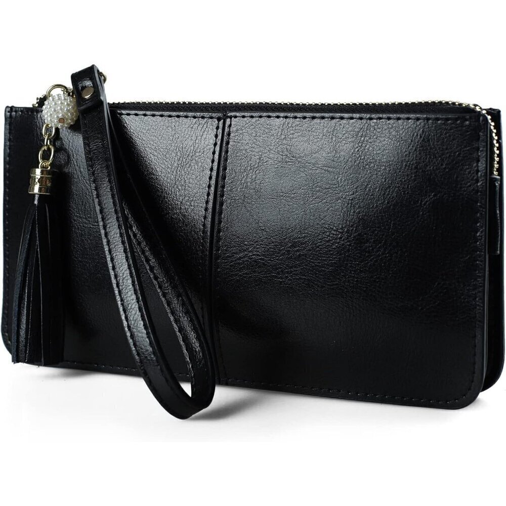 🆕Leather Wristlet Clutch for Women Ultra-Slim Ladies Credit Card Holder Wallet